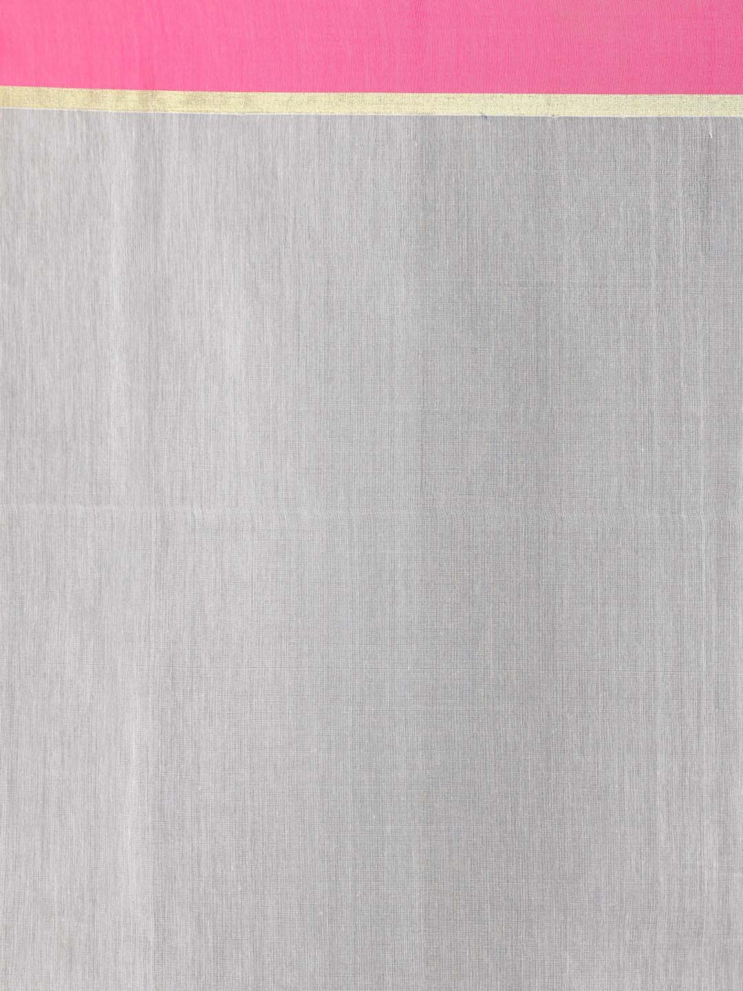 Indethnic White Bengal Handloom Cotton Blend Work Saree - Saree Detail View