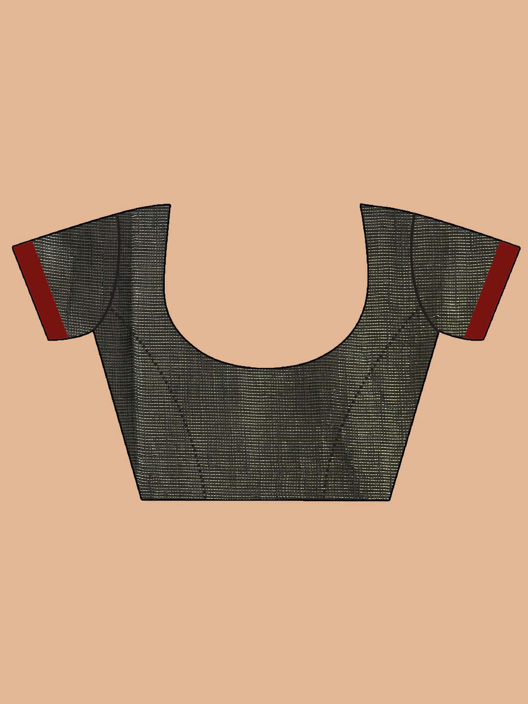 Indethnic Black Bengal Handloom Cotton Blend Party Saree - Blouse Piece View