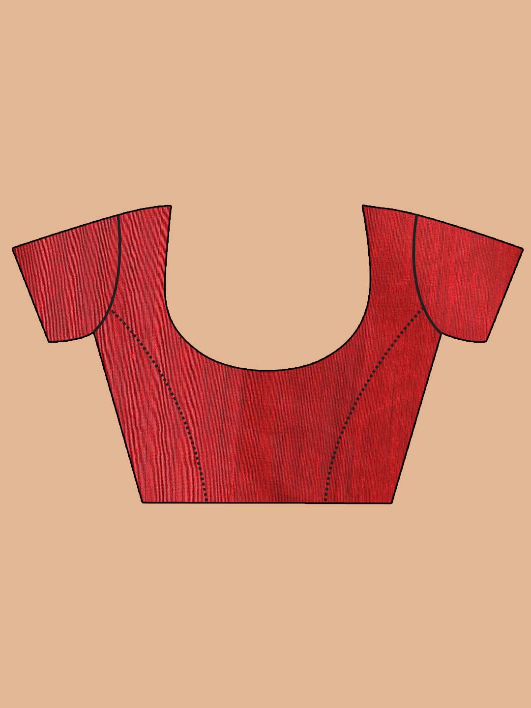 Indethnic Red Bengal Handloom Cotton Blend Work Saree - Blouse Piece View