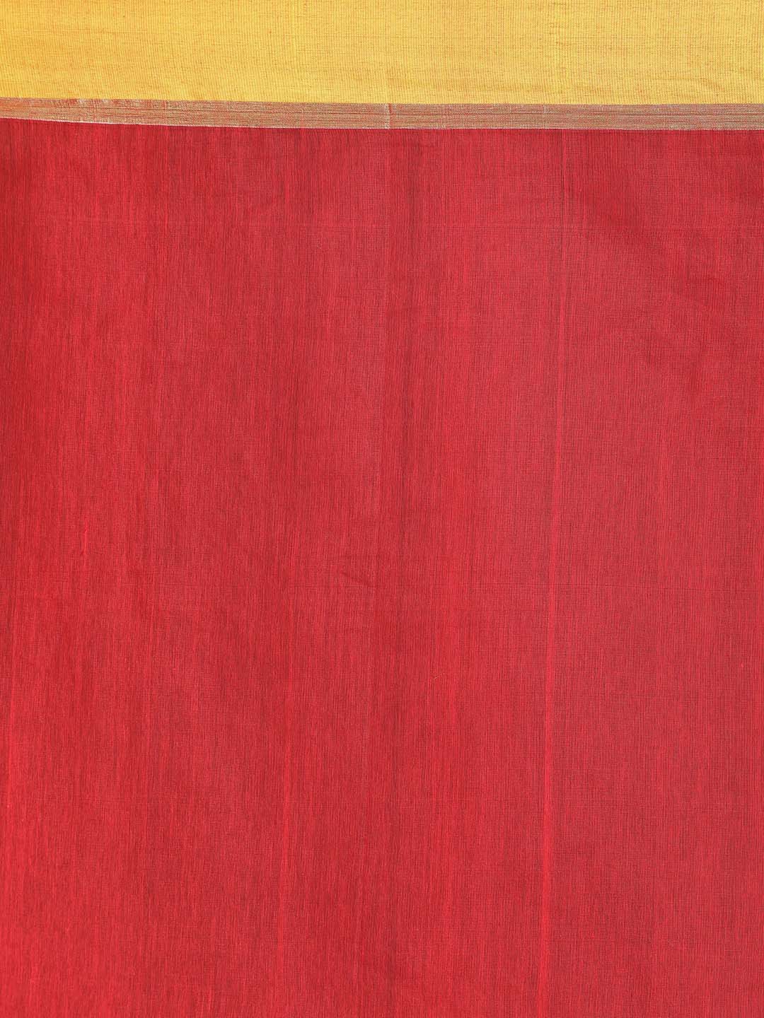 Indethnic Red Bengal Handloom Cotton Blend Work Saree - Saree Detail View