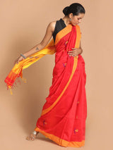 SCARLET ESSENCE (HANDLOOM COTTON BLEND SAREE)
