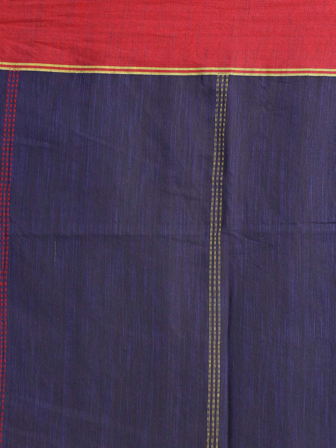 Indethnic Blue Bengal Handloom Cotton Blend Work Saree - Saree Detail View
