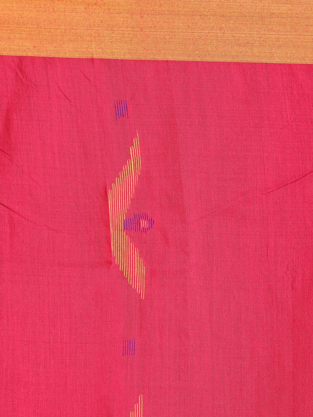 Indethnic Coral Bengal Handloom Cotton Blend Work Saree - Saree Detail View