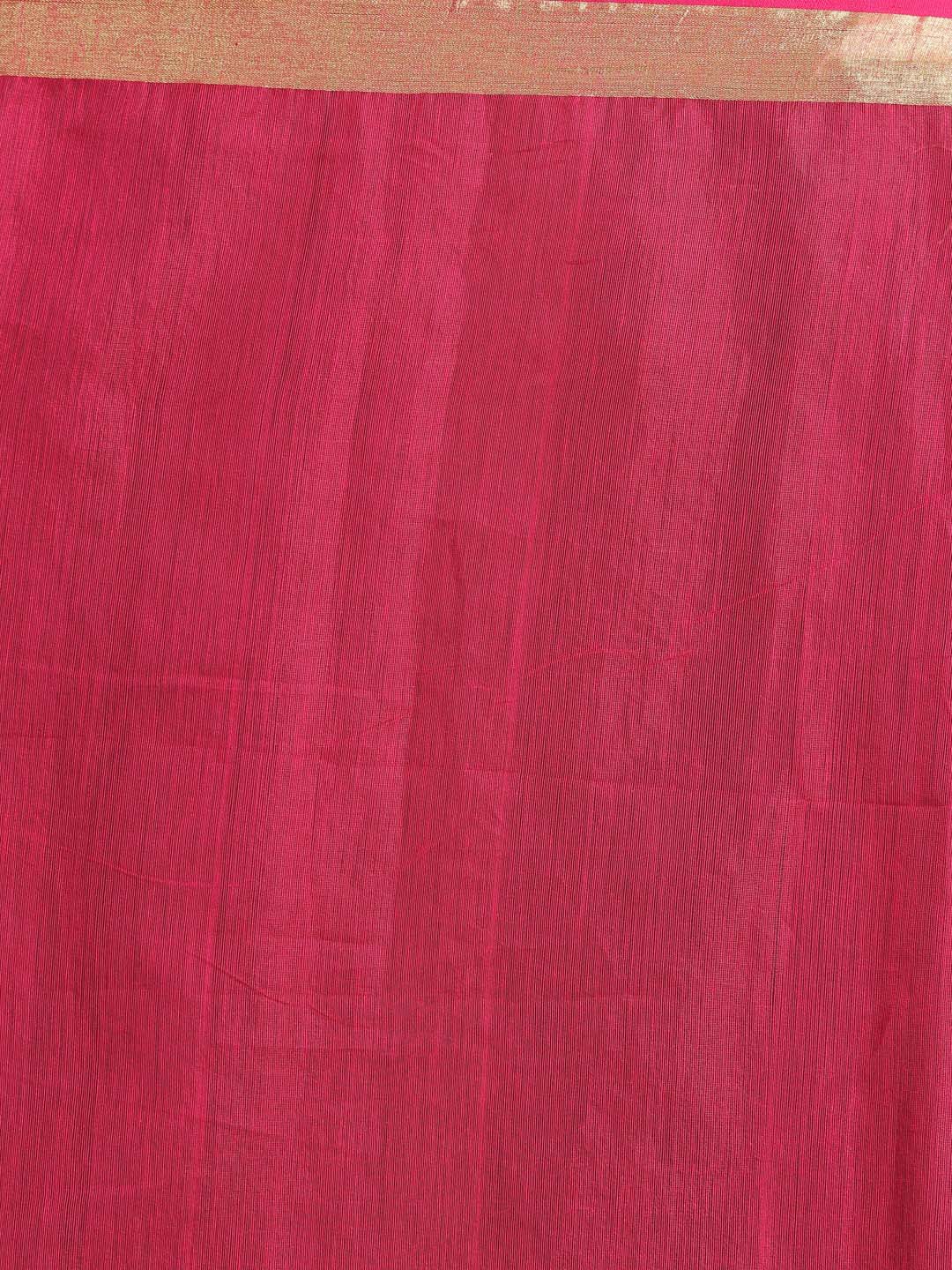 Indethnic Coral Bengal Handloom Cotton Blend Work Saree - Saree Detail View