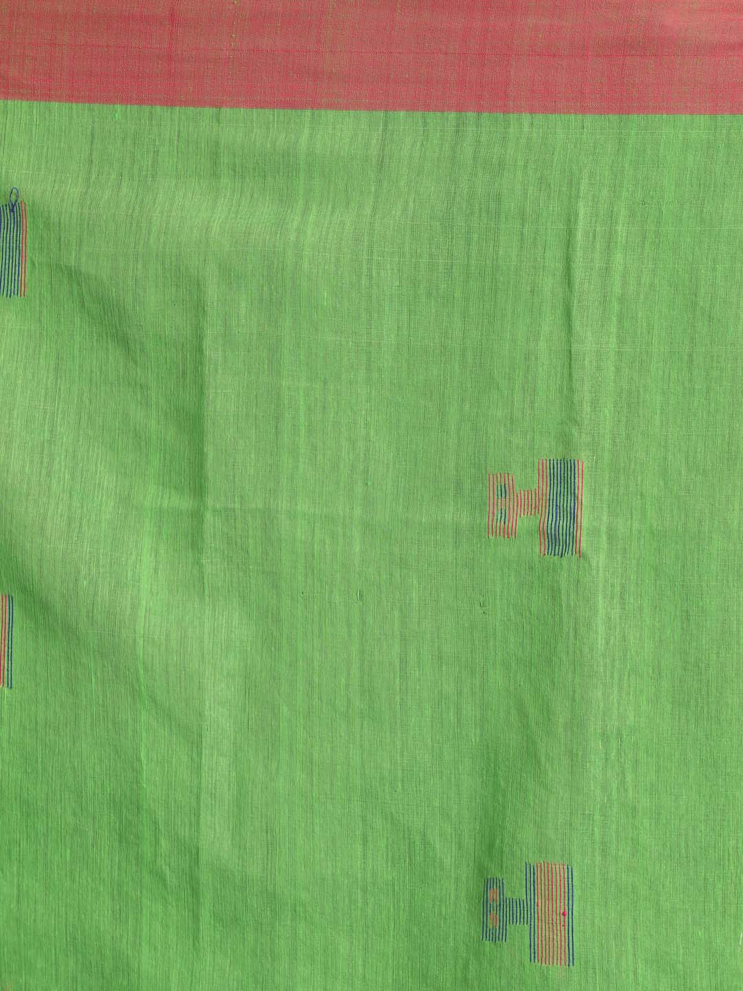 Indethnic Green Bengal Handloom Cotton Blend Work Saree - Saree Detail View