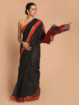 SLATE ELEGANCE (HANDLOOM COTTON BLEND SAREE)