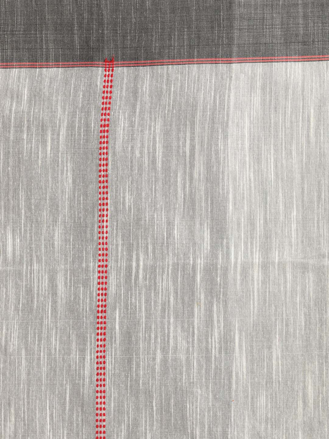 Indethnic Off White Bengal Handloom Cotton Blend Work Saree - Saree Detail View
