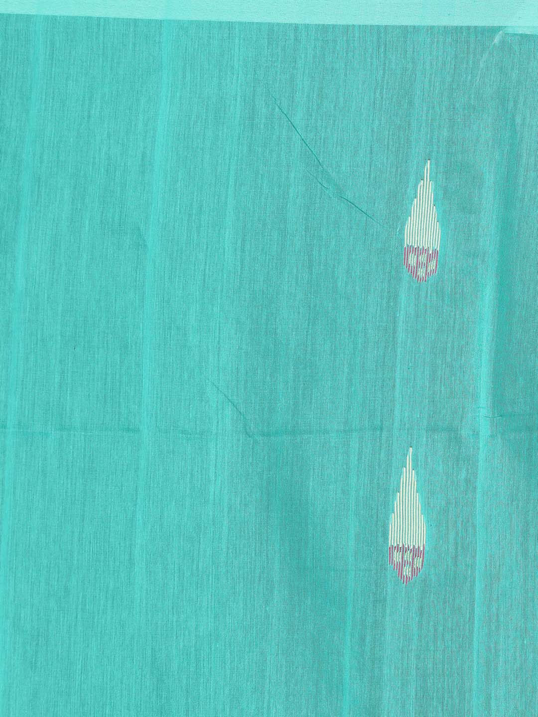 Indethnic Sea Green Bengal Handloom Cotton Blend Work Saree - Saree Detail View
