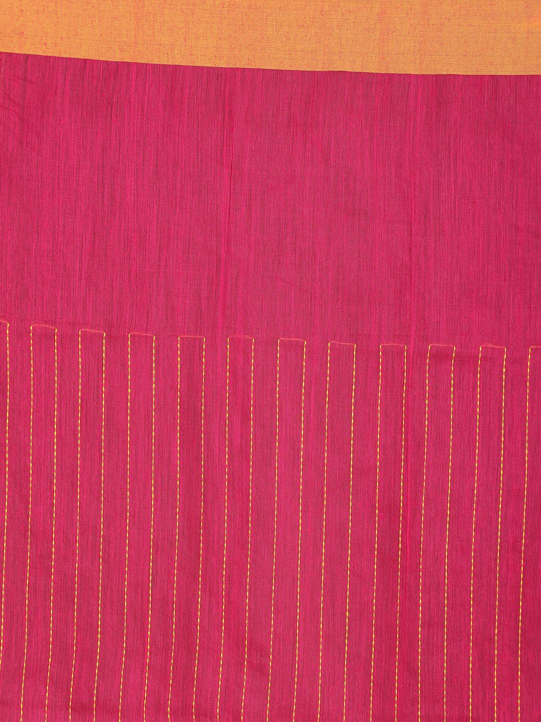 Indethnic Pink Bengal Handloom Cotton Blend Work Saree - Saree Detail View