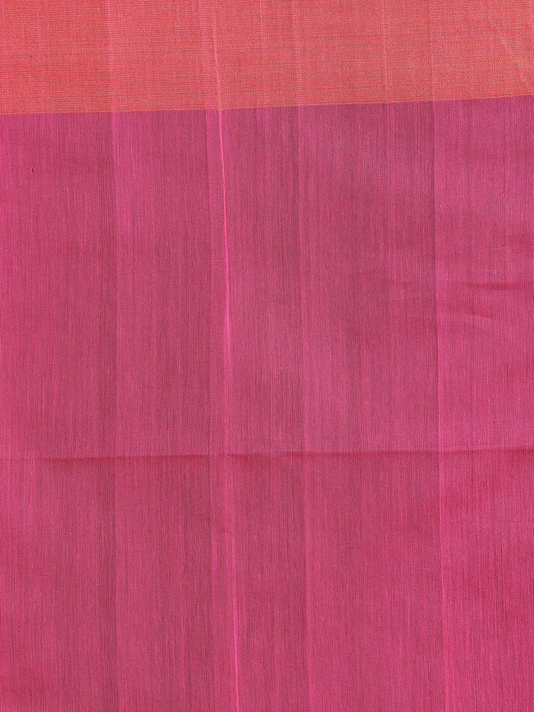 Indethnic Pink Bengal Handloom Cotton Blend Work Saree - Saree Detail View