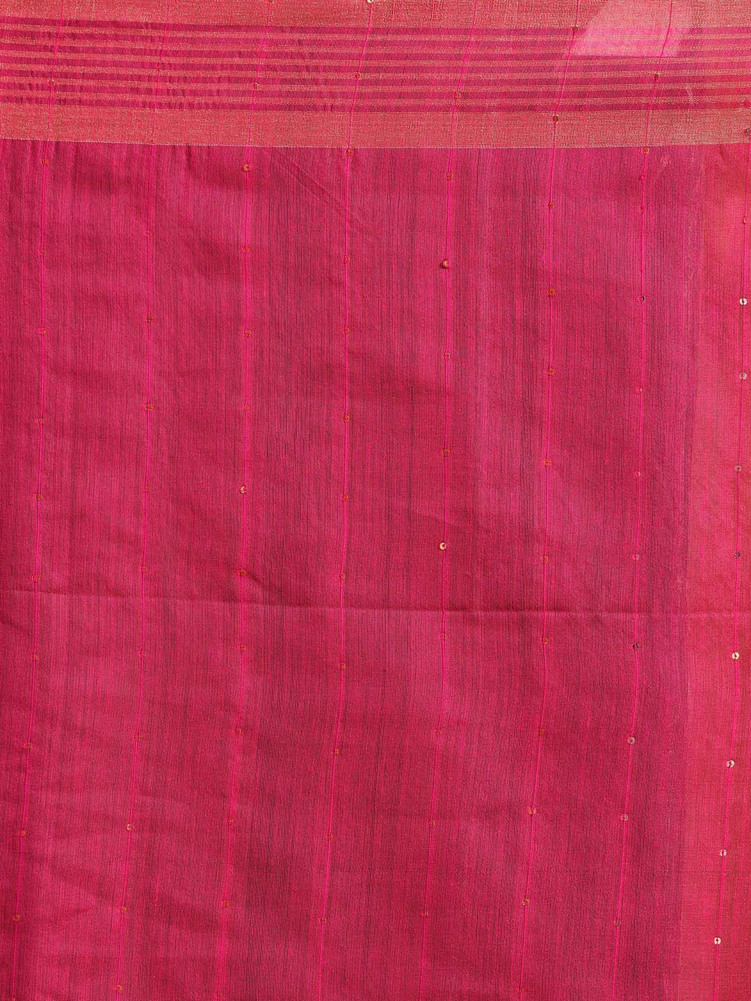 Indethnic Pink Bengal Handloom Cotton Blend Work Saree - Saree Detail View