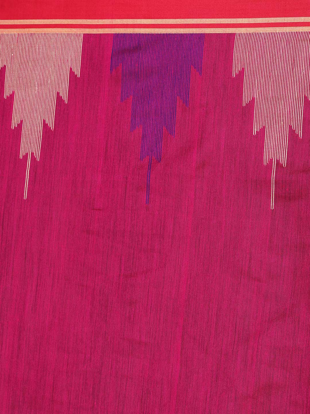 Indethnic Pink Bengal Handloom Cotton Blend Work Saree - Saree Detail View