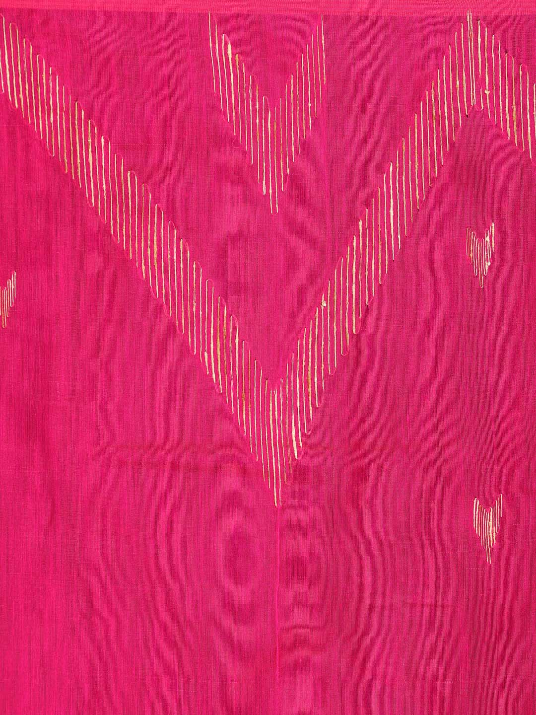 Indethnic Pink Bengal Handloom Cotton Blend Work Saree - Saree Detail View