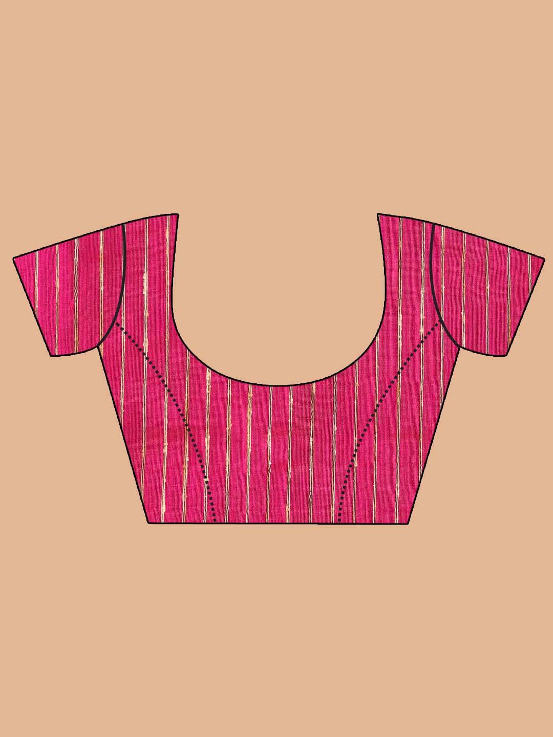 Indethnic Pink Bengal Handloom Cotton Blend Work Saree - Blouse Piece View