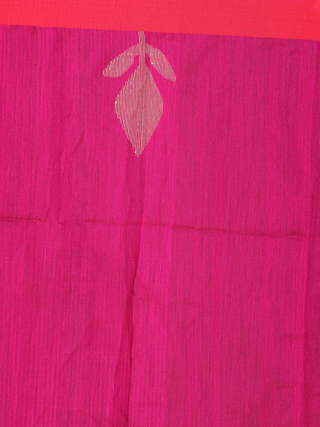 Indethnic Pink Bengal Handloom Cotton Blend Work Saree - Saree Detail View