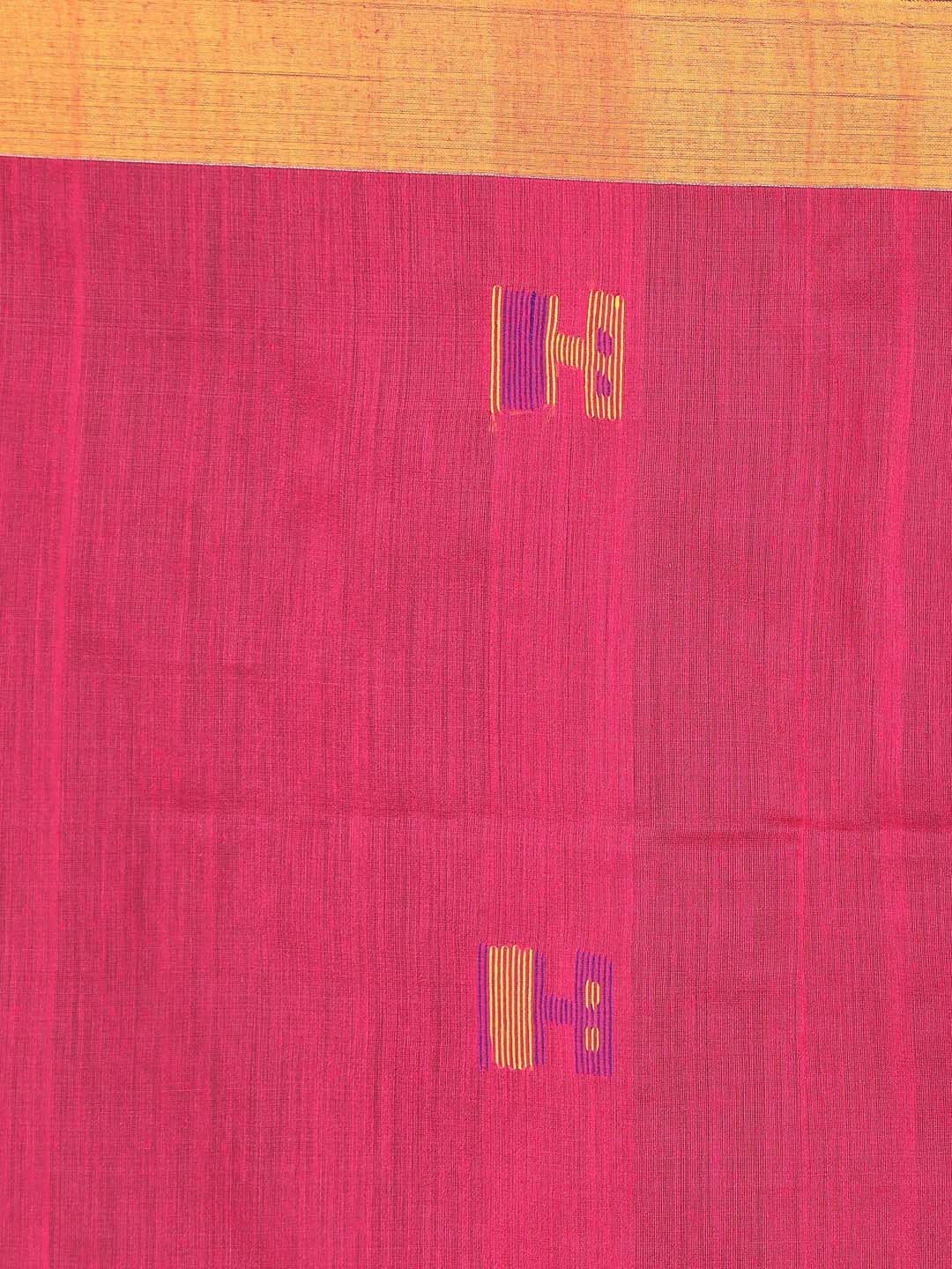 Indethnic Pink Bengal Handloom Cotton Blend Work Saree - Saree Detail View