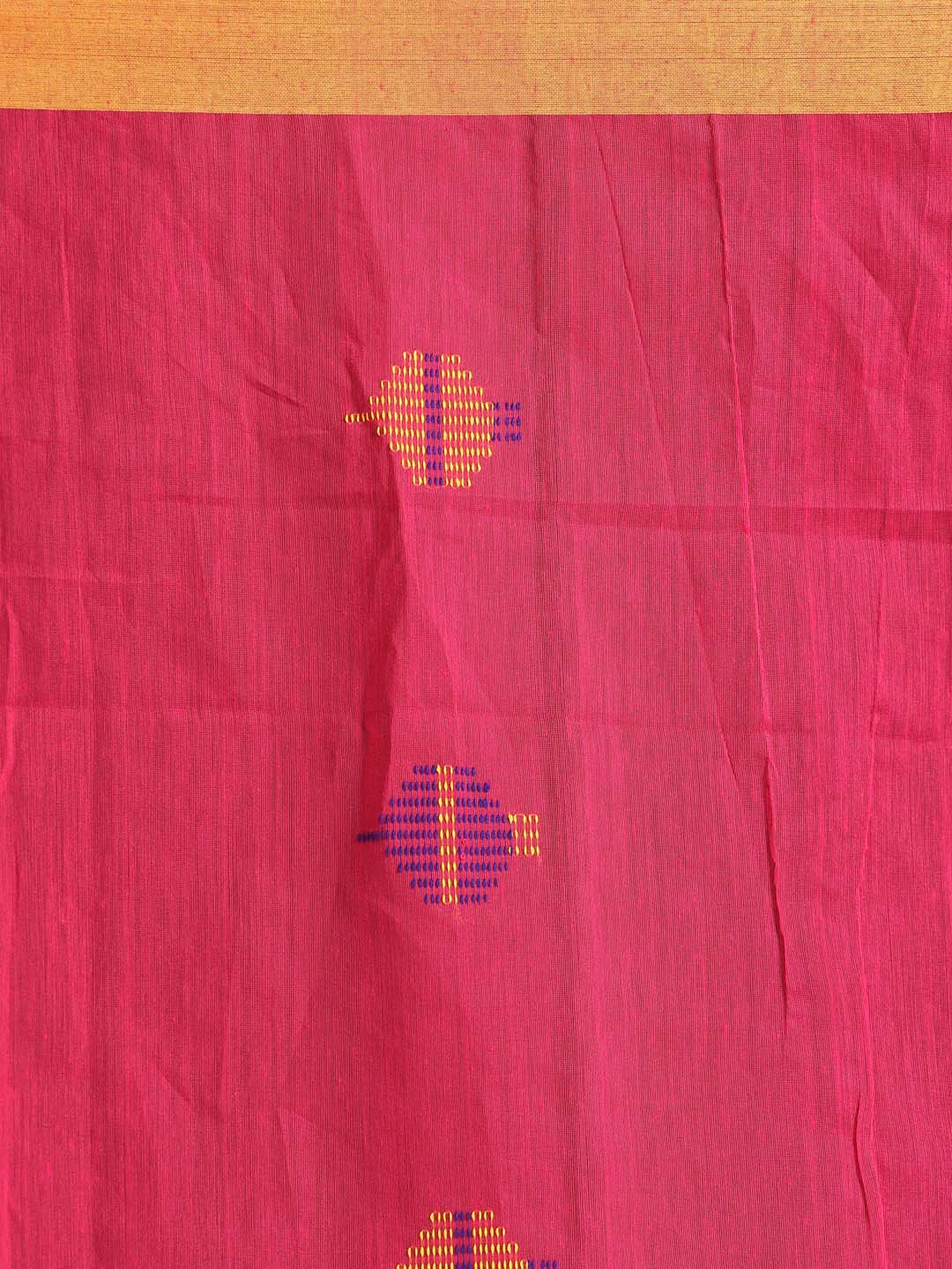 Indethnic Pink Bengal Handloom Cotton Blend Work Saree - Saree Detail View