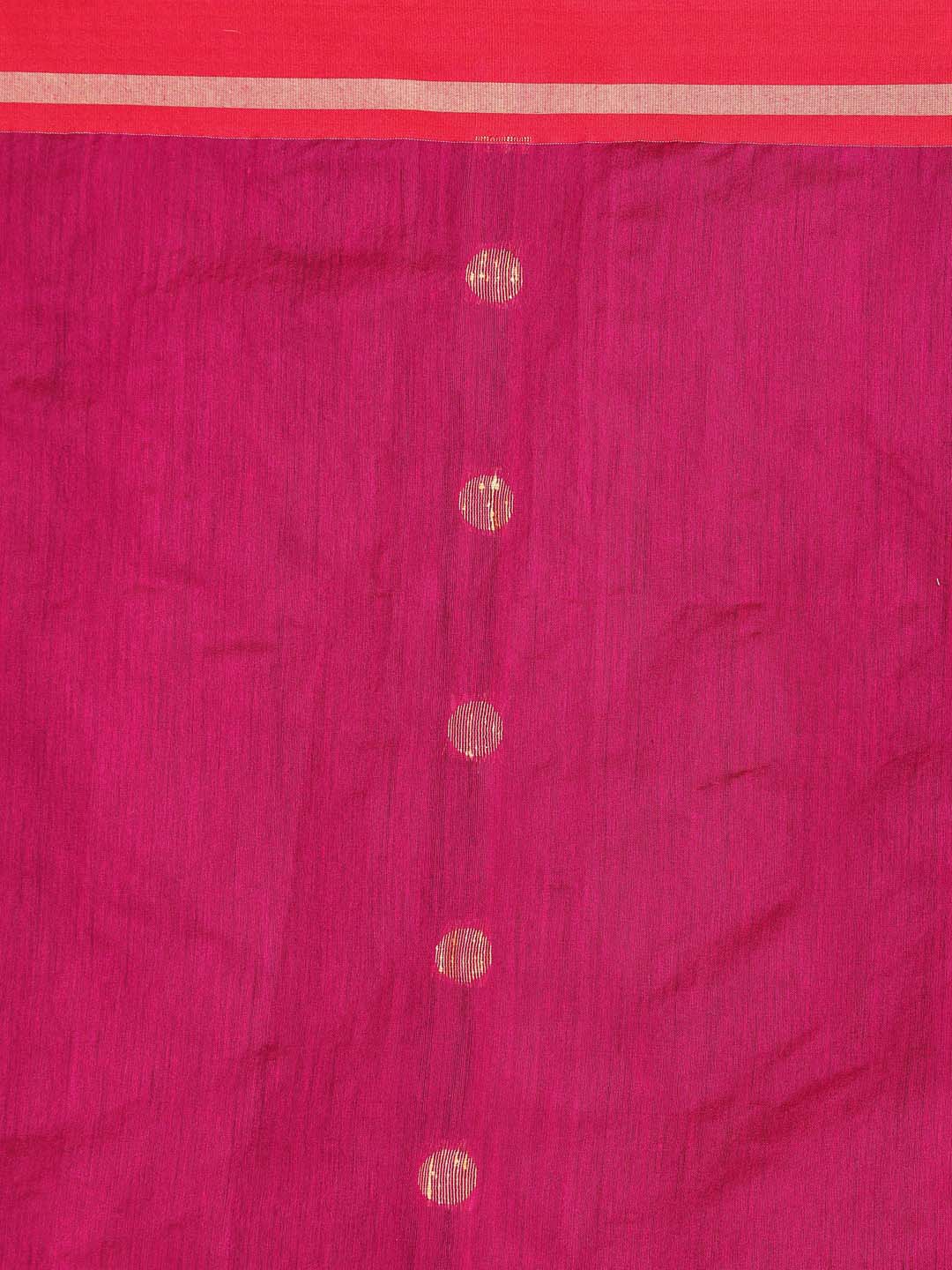 Indethnic Pink Bengal Handloom Cotton Blend Work Saree - Saree Detail View