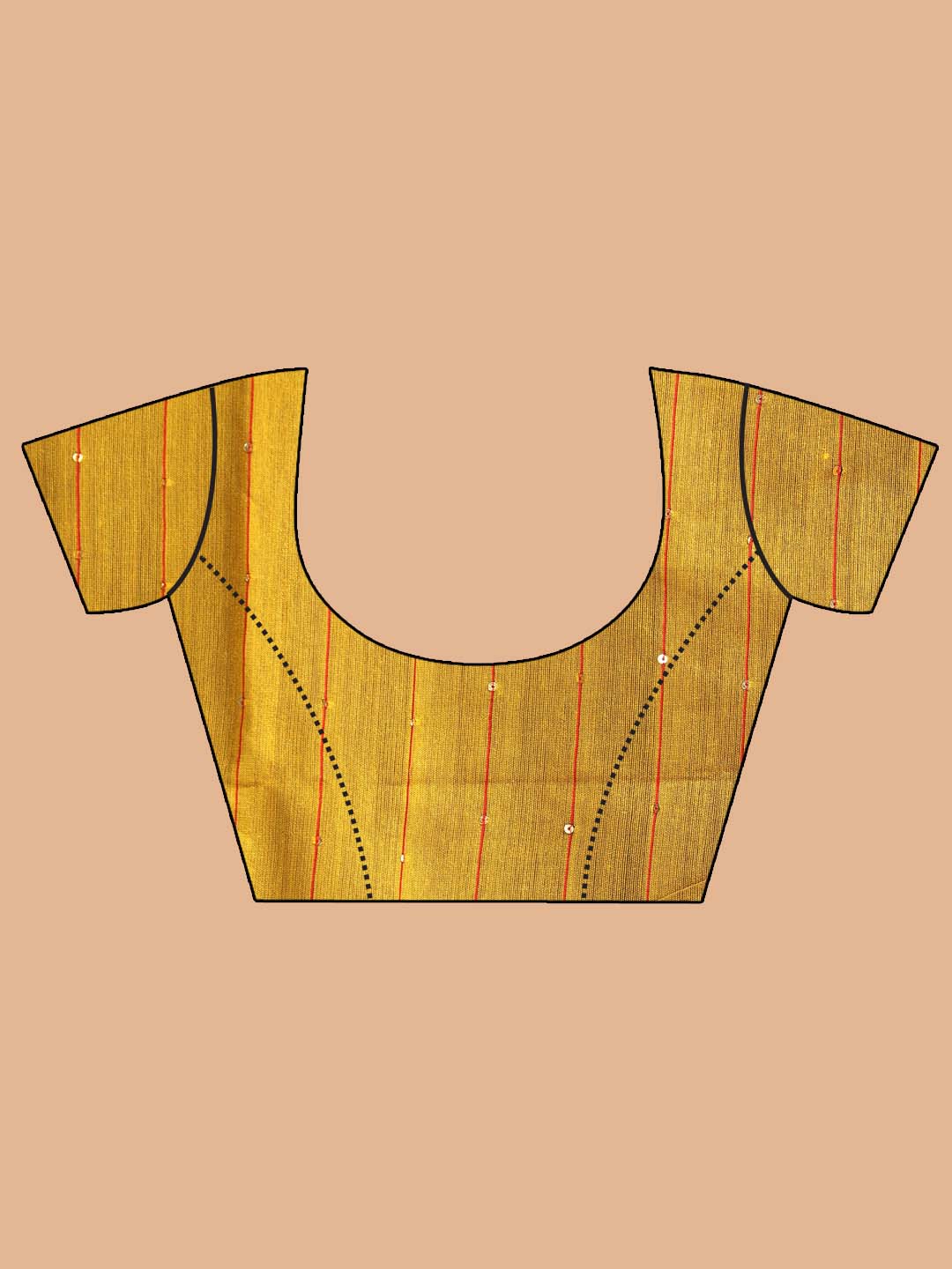 Indethnic Yellow Bengal Handloom Cotton Blend Work Saree - Blouse Piece View
