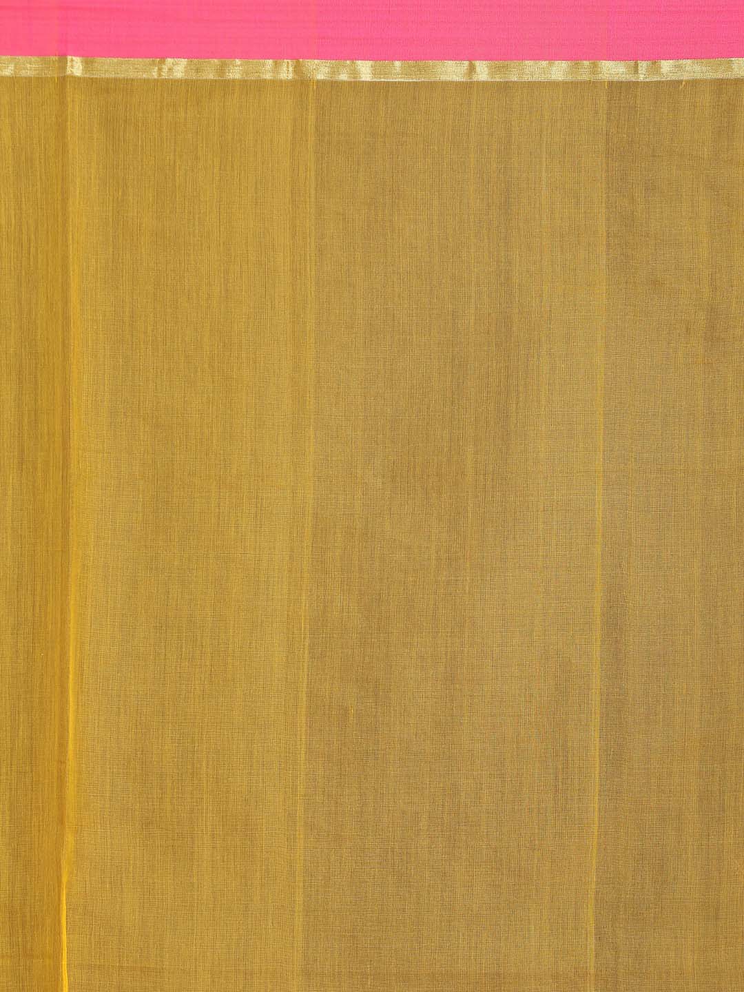 Indethnic Yellow Bengal Handloom Cotton Blend Work Saree - Saree Detail View