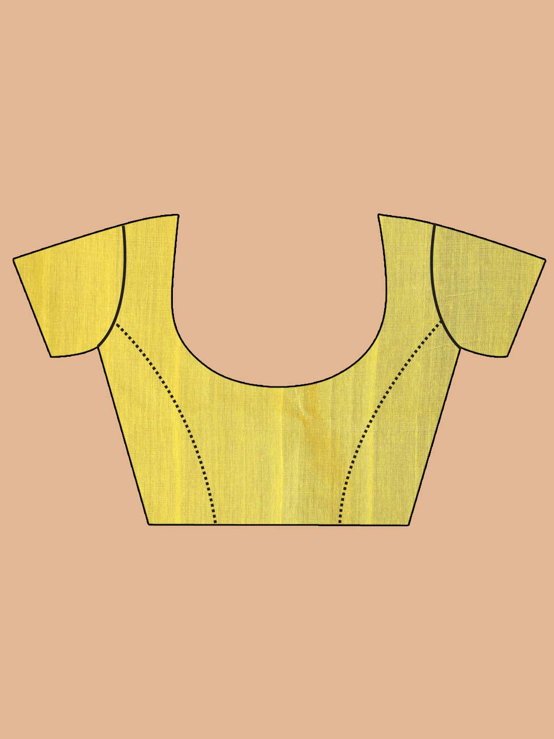 Indethnic Yellow Bengal Handloom Cotton Blend Work Saree - Blouse Piece View