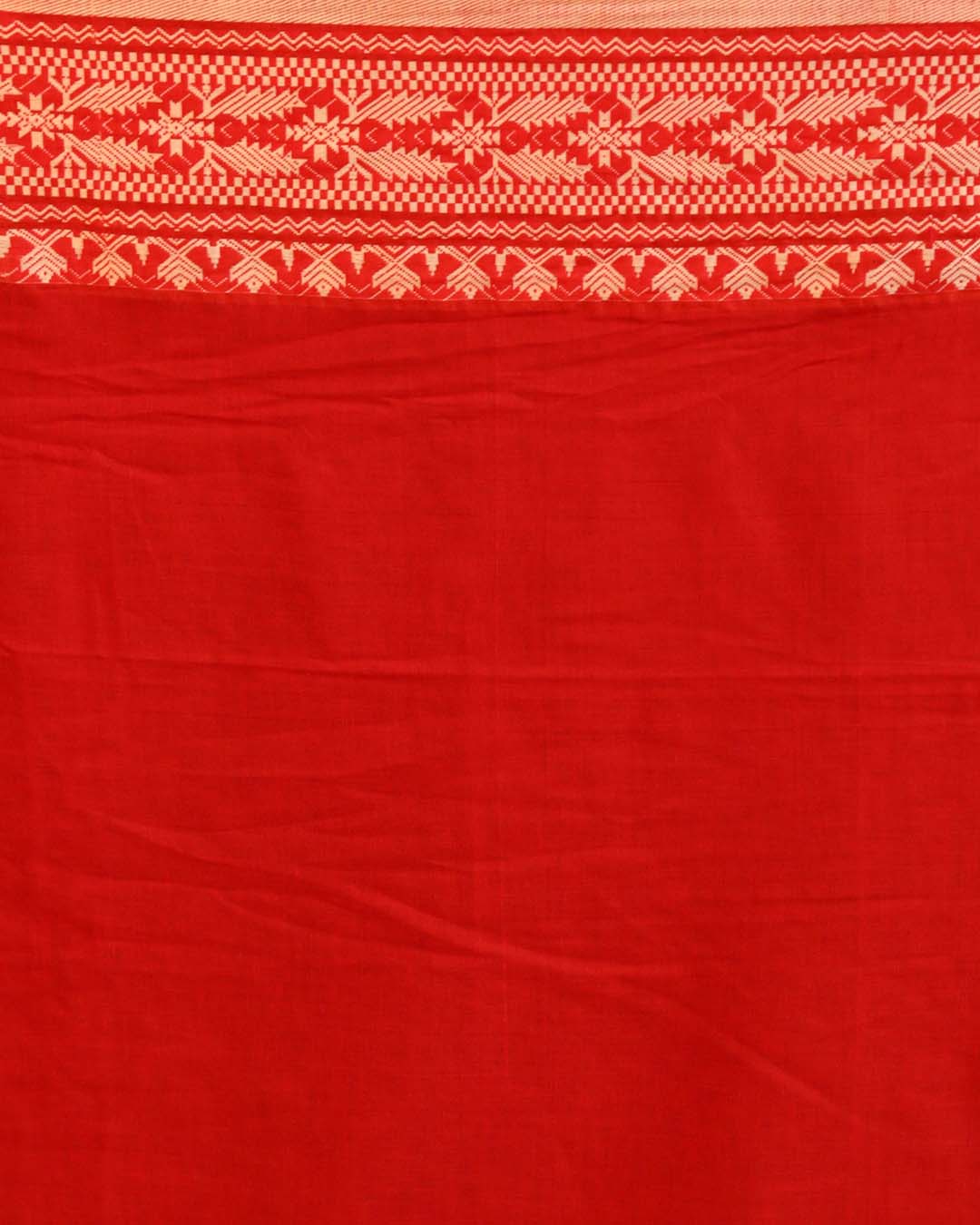 Red Woven Design Traditional Wear
