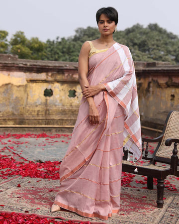 BEIGE MIRAGE (BENGAL HANDLOOM 100% PURE COTTON SAREE)