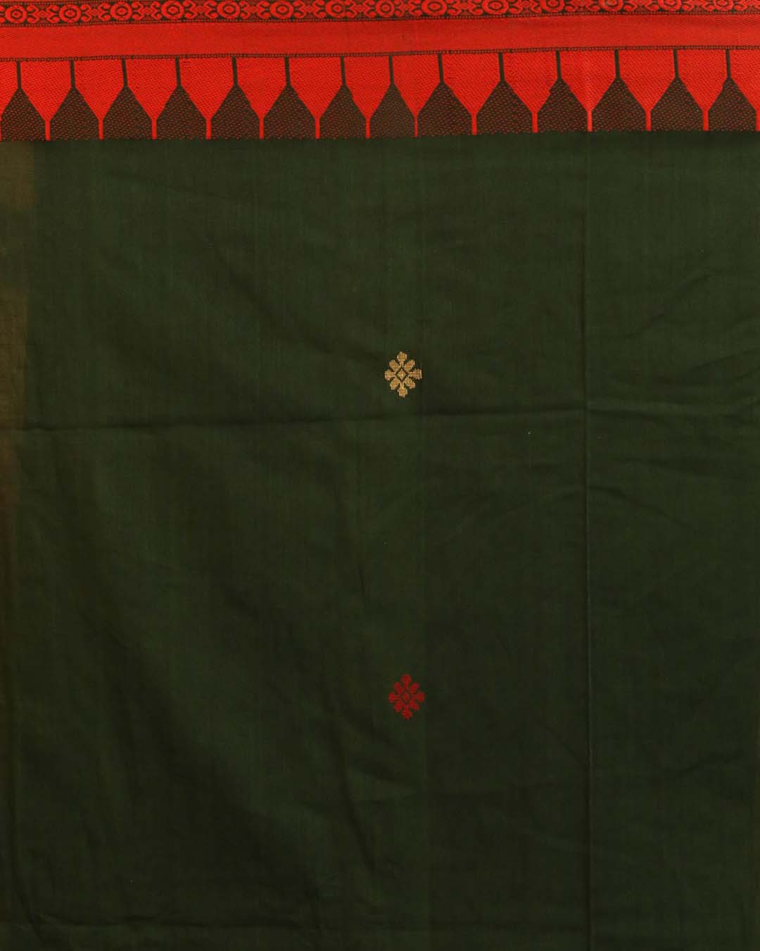 Indethnic Green Solid Party Wear - Saree Detail View