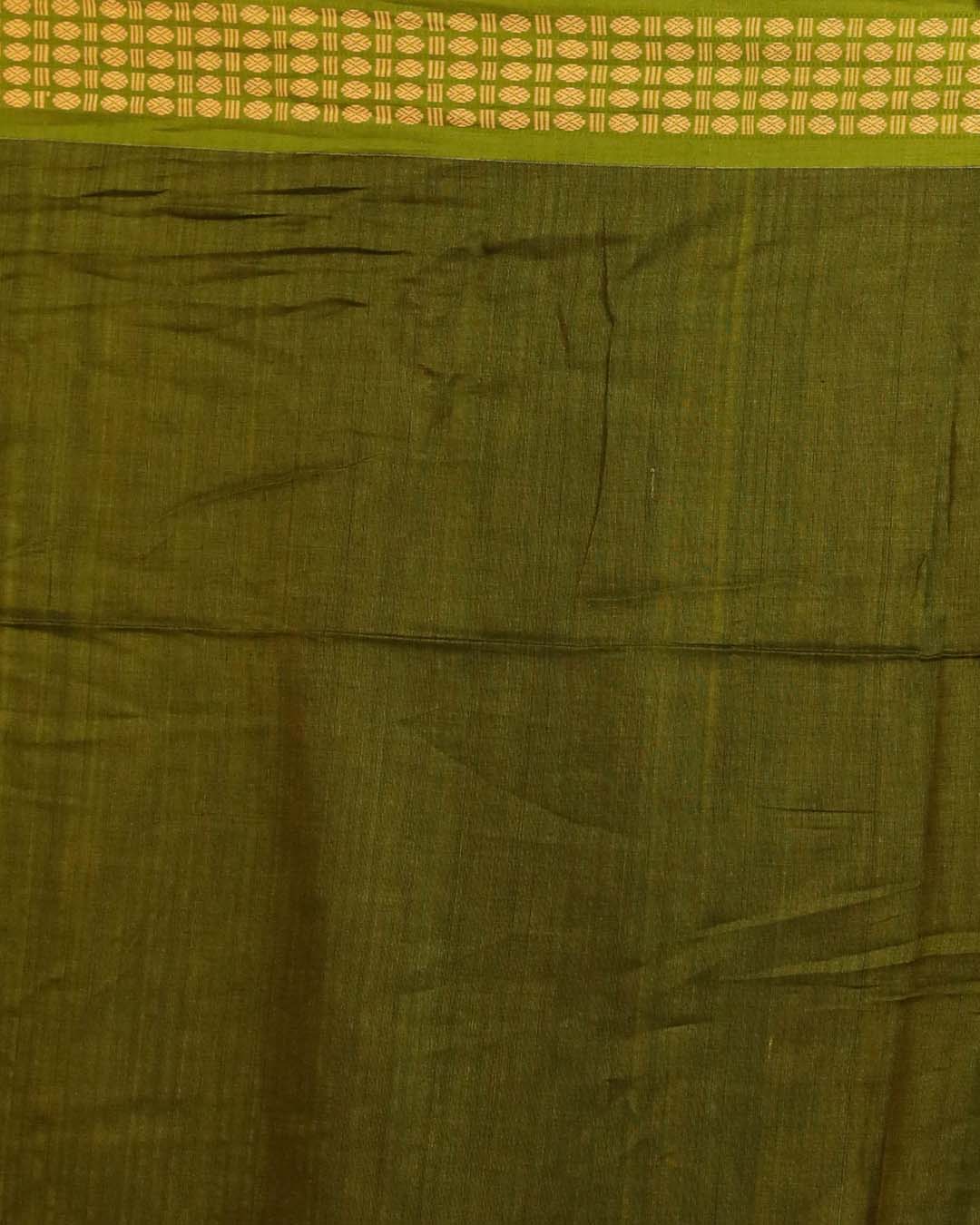 Indethnic Green Woven Design Traditional Wear - Saree Detail View