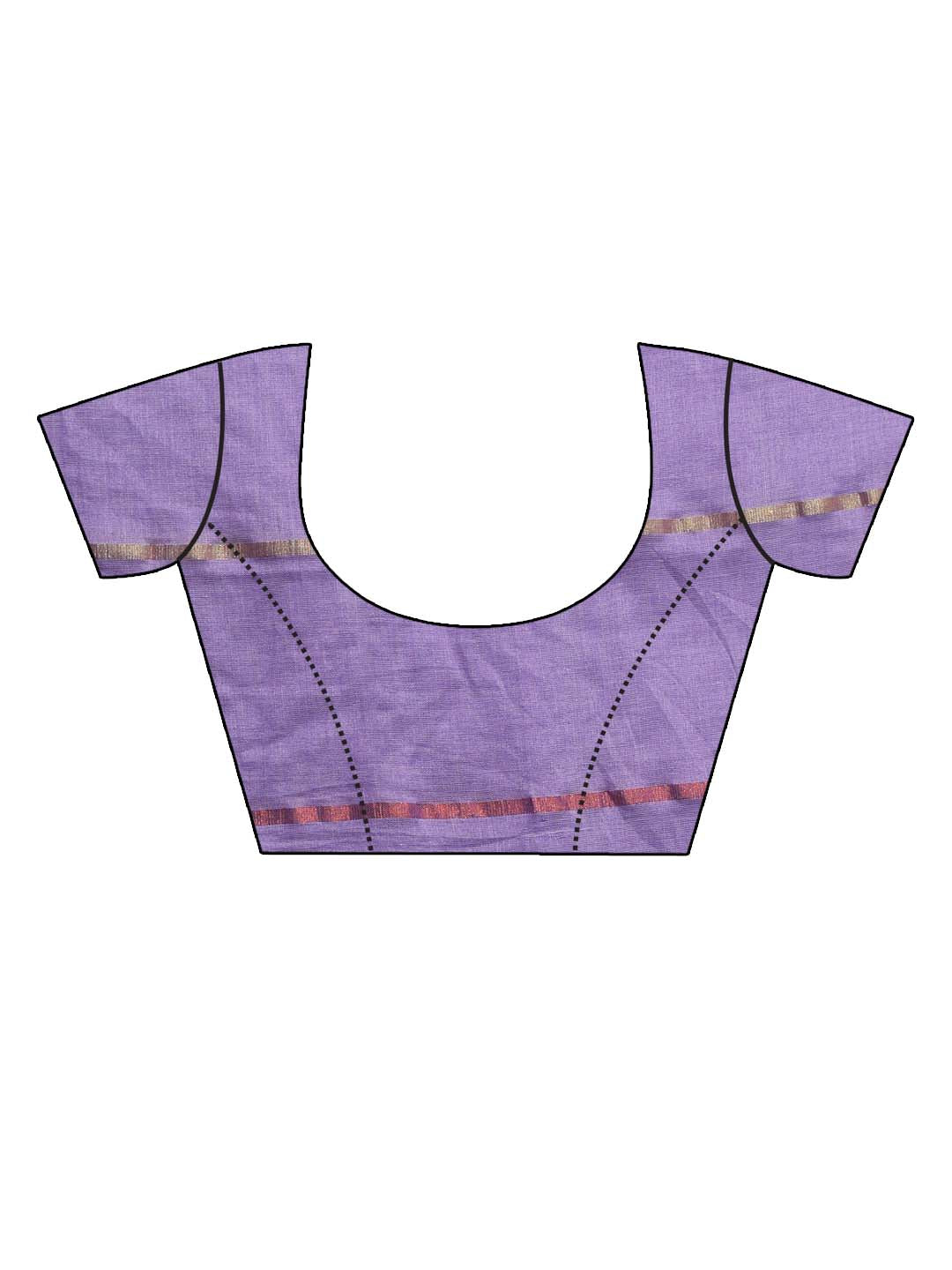 Indethnic Purple Color Blocked Party Wear - Blouse Piece View