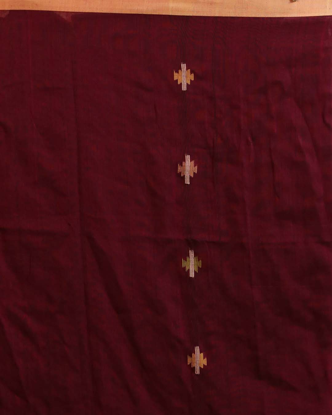 Indethnic Purple Woven Design Traditional Wear - Saree Detail View