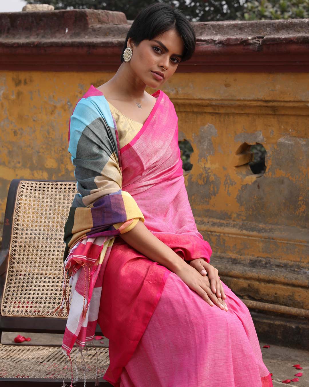 FUCHSIA FUSION (HANDLOOM 100% PURE COTTON SAREE)