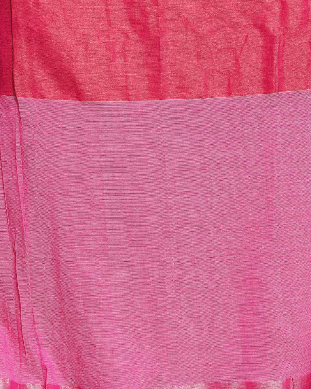 Indethnic Pink Color Blocked Party Wear - Saree Detail View