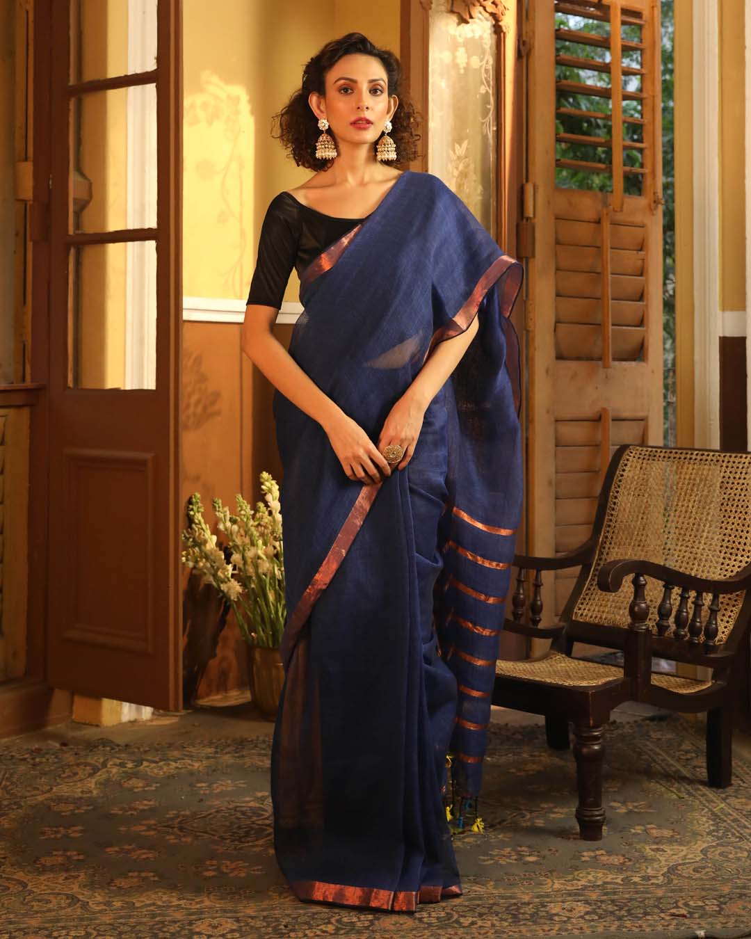 Indethnic Blue Solid Daily Wear - View 1