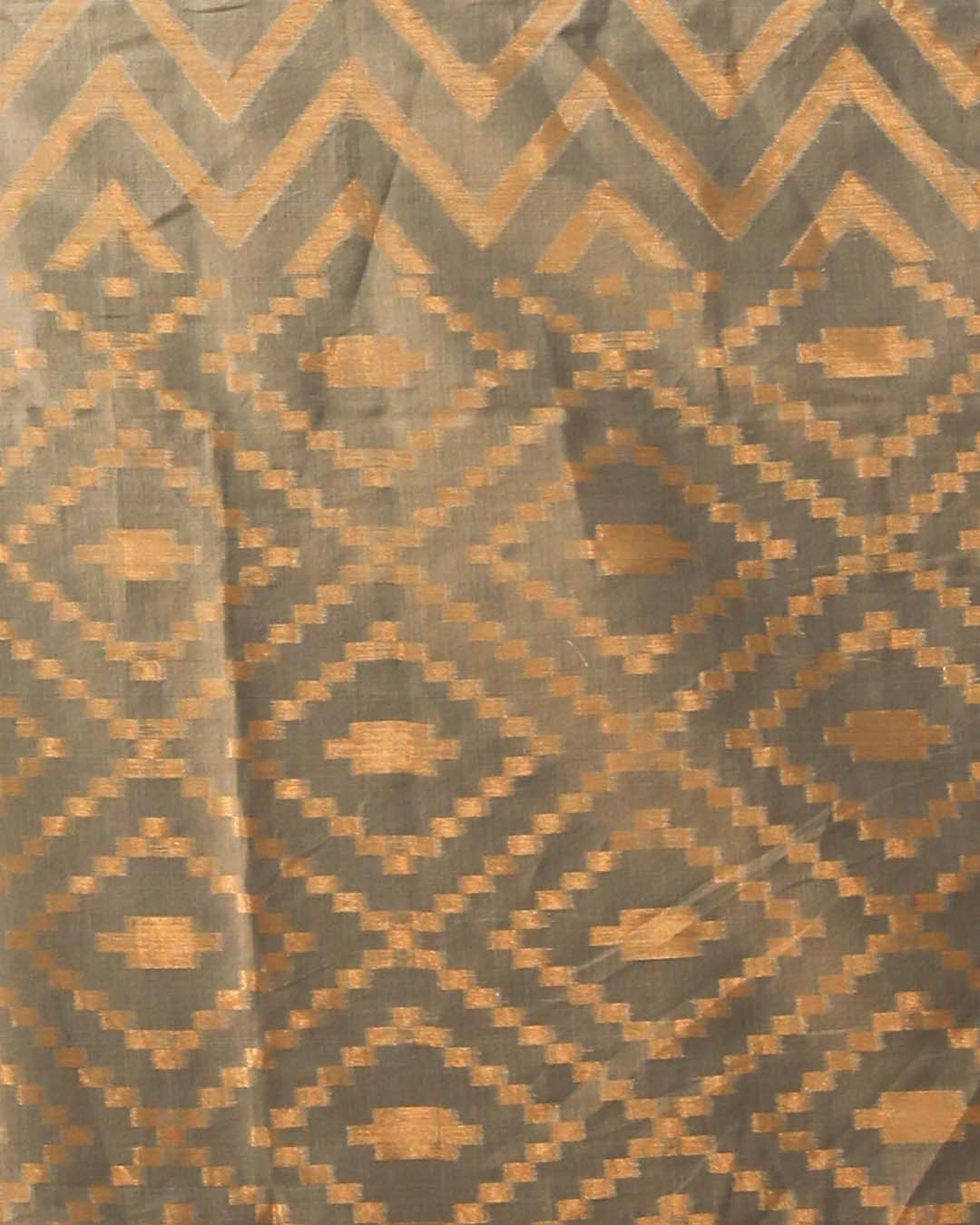 Indethnic Grey Solid Party Wear - Saree Detail View