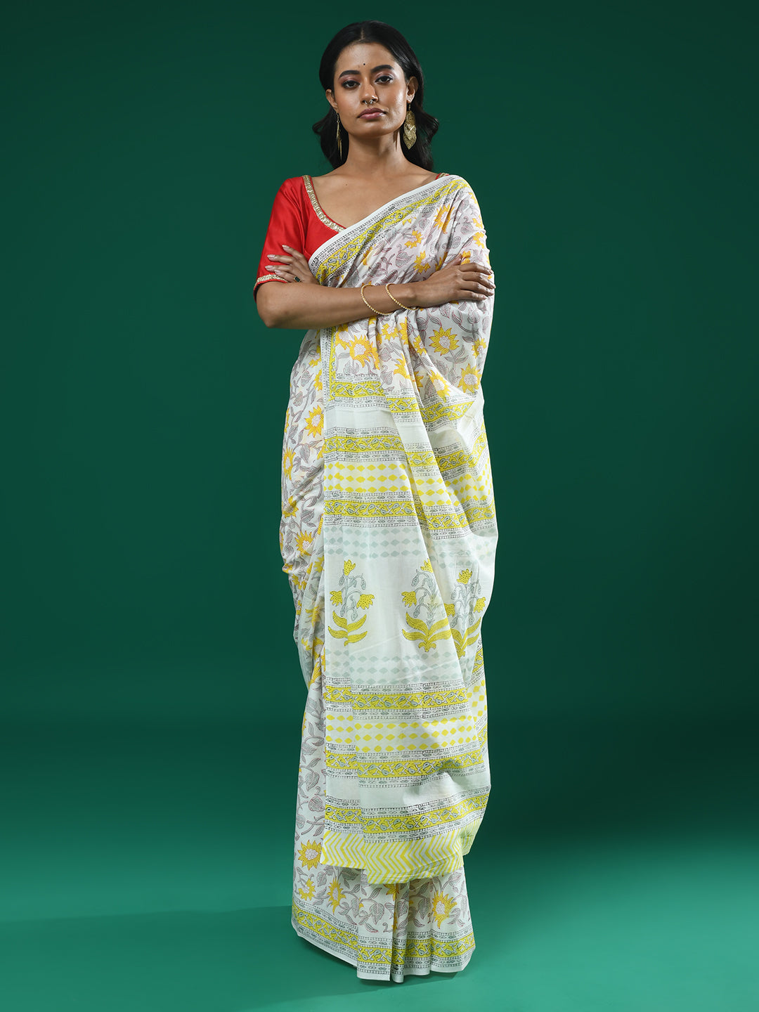 SUNLIT SERENADE (BAGRU 100% PURE COTTON SAREE)