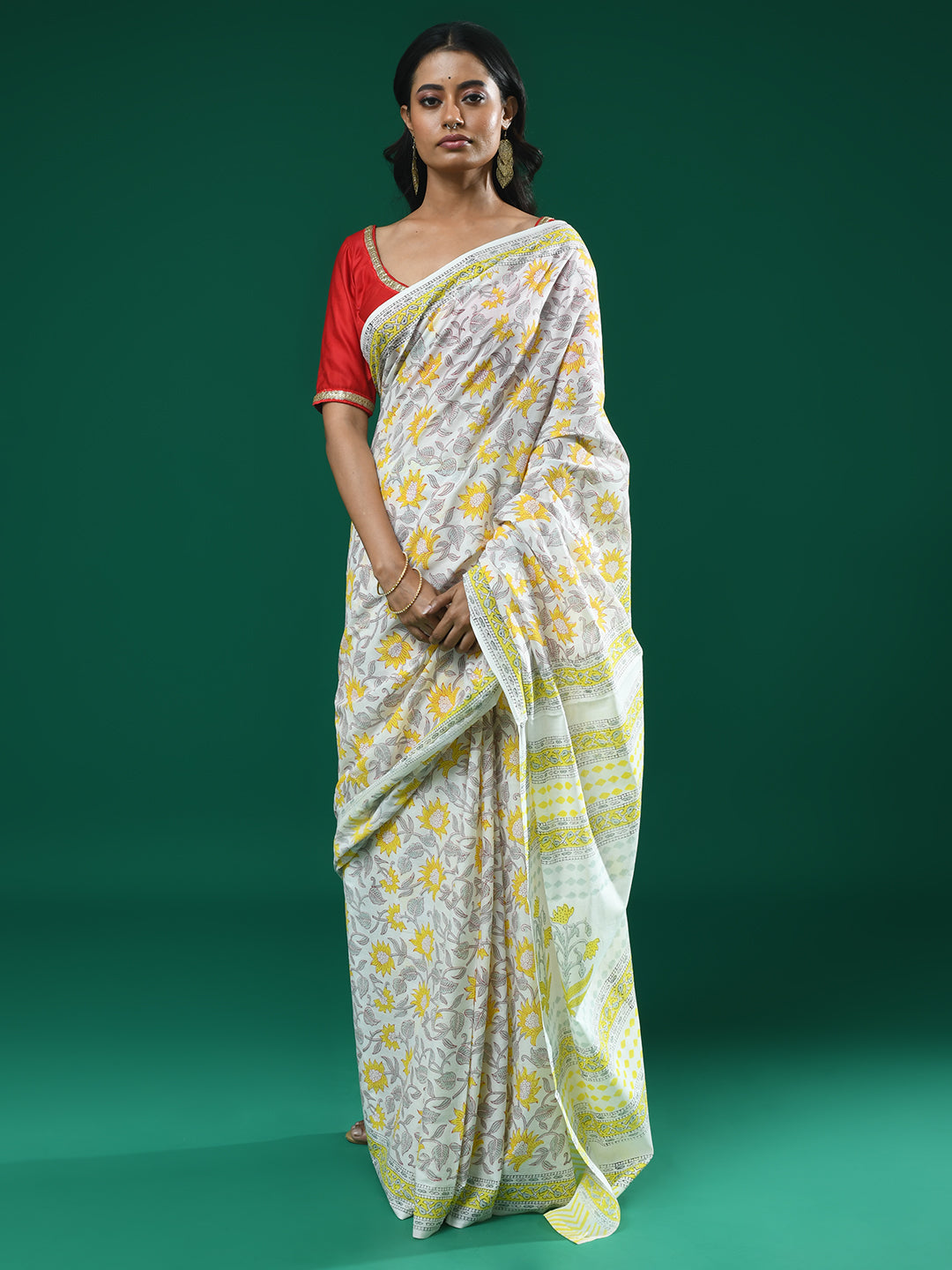 SUNLIT SERENADE (BAGRU 100% PURE COTTON SAREE)