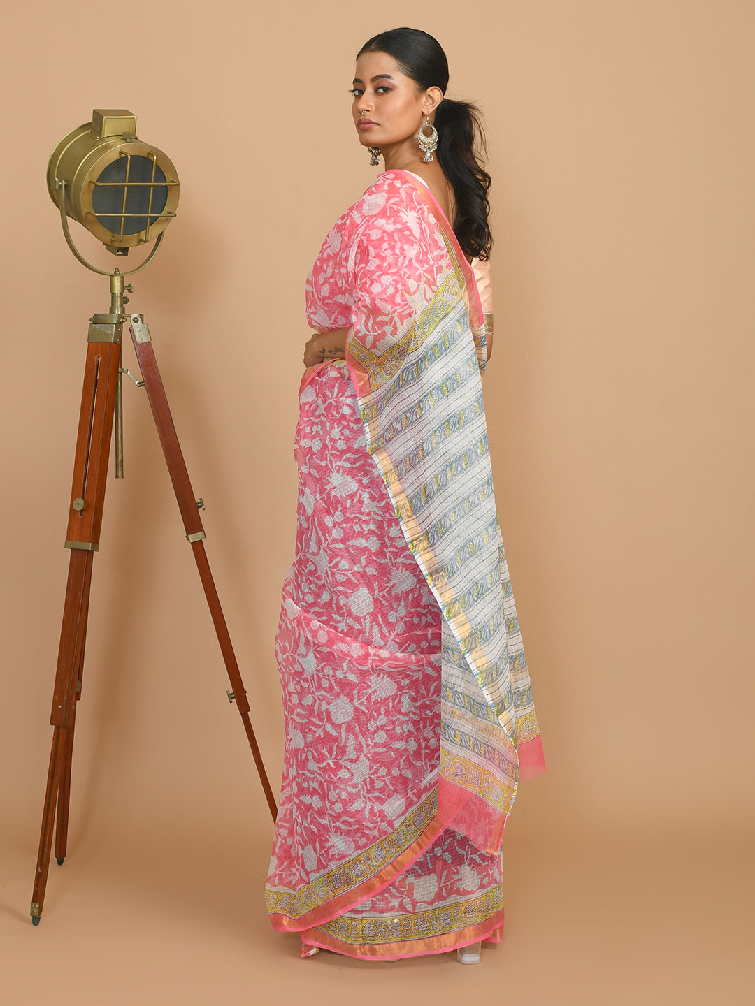 Bagru Pink Printed Work Wear