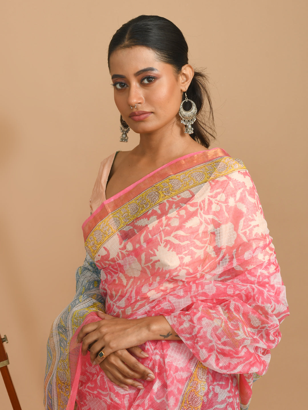 Bagru Pink Printed Work Wear