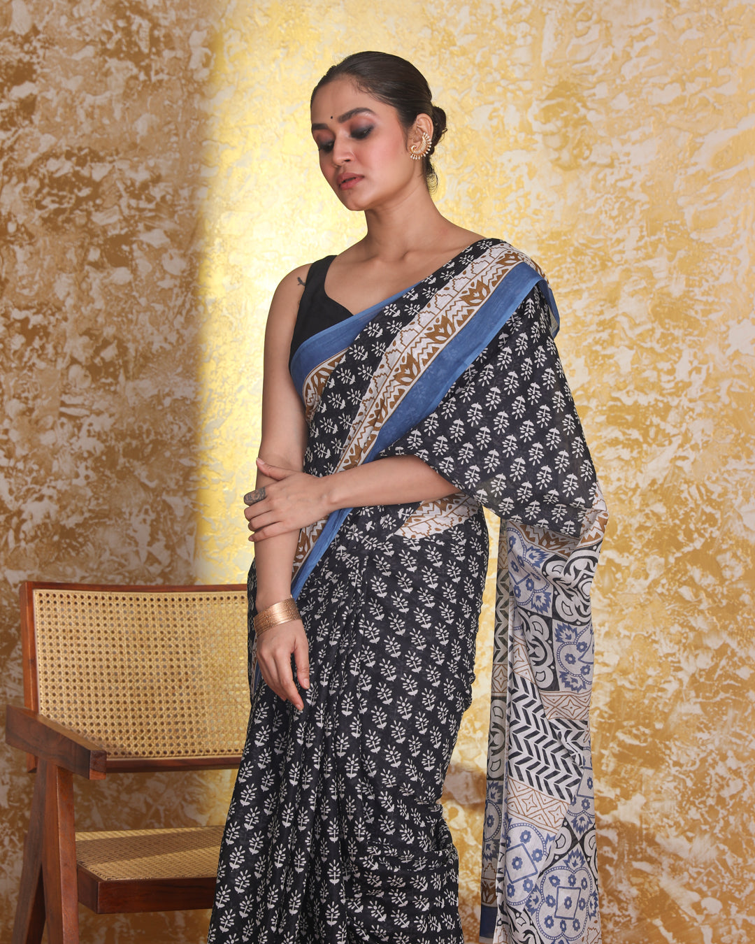 Bagru Black Printed Work Wear