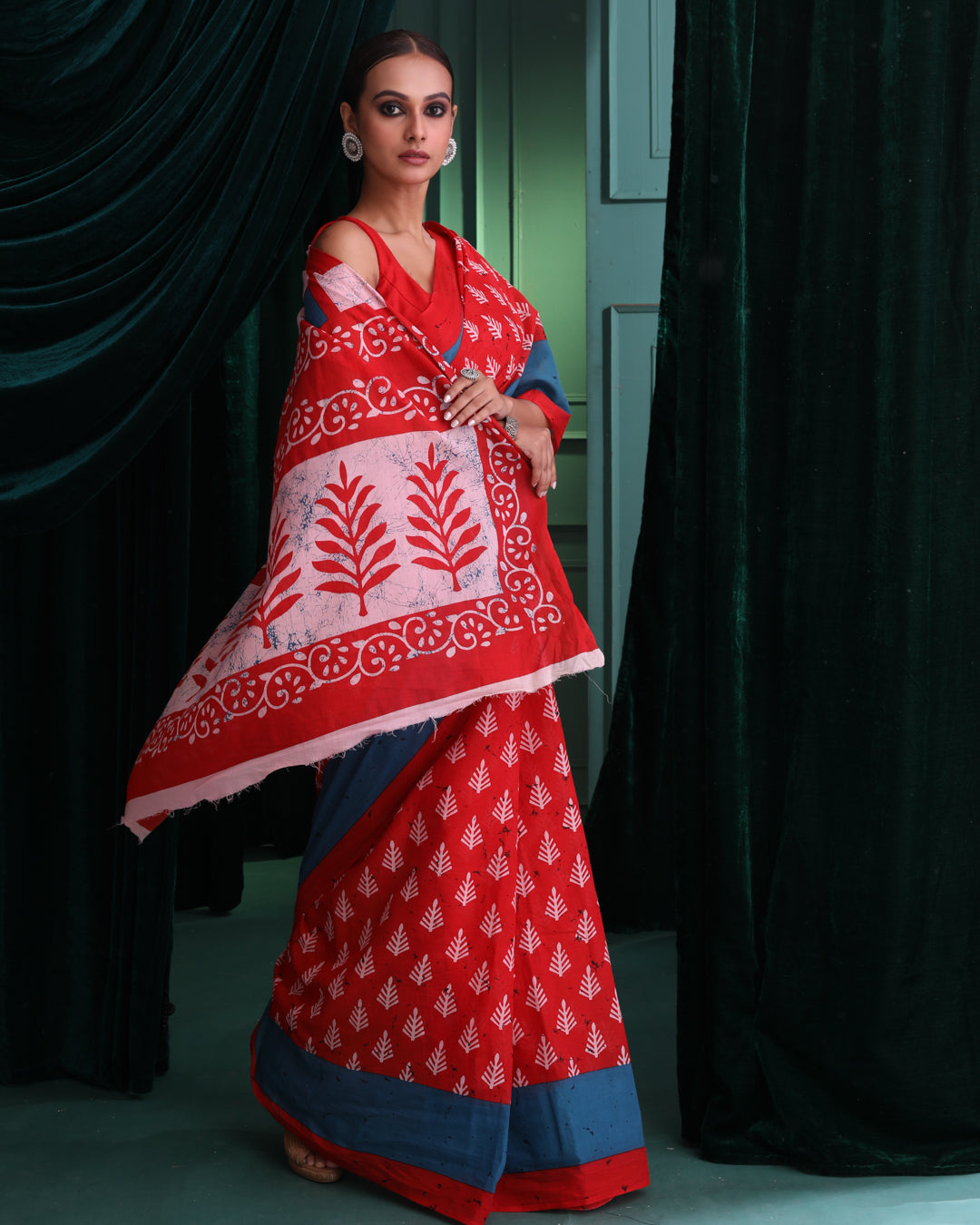 Bagru Red Printed Work Wear