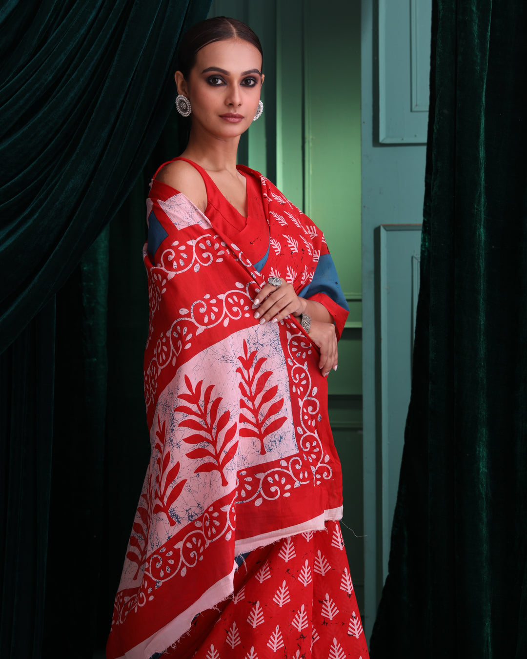 Bagru Red Printed Work Wear