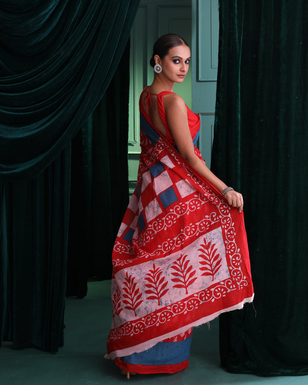 Bagru Red Printed Work Wear