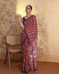 MAROON MYSTIQUE (BAGRU MUL MUL COTTON SAREE)