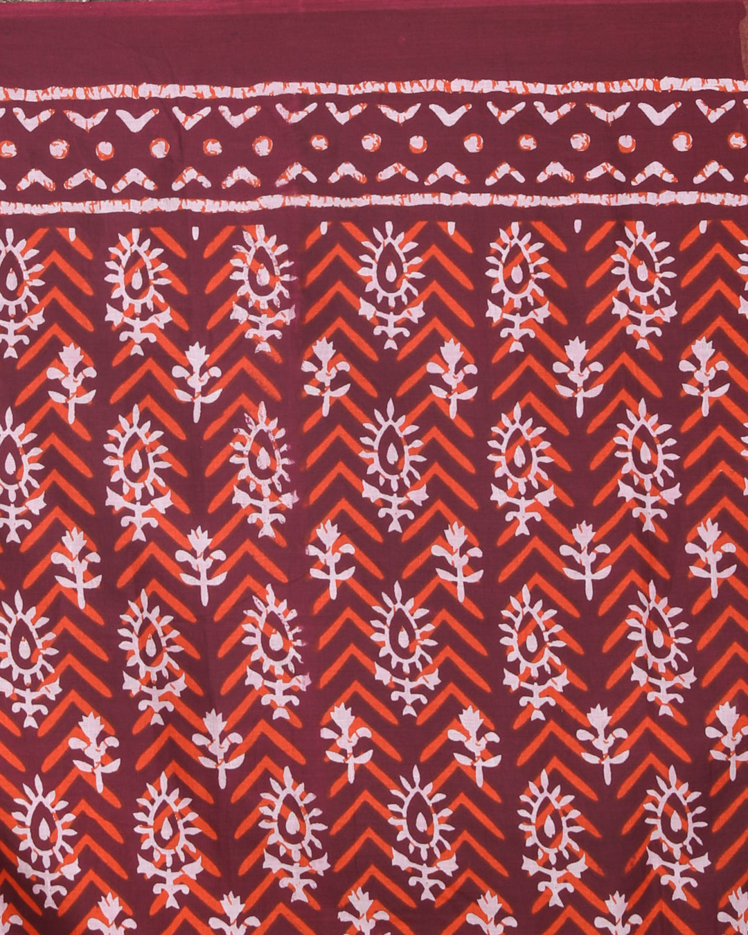 Bagru Maroon Printed Work Wear