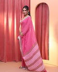 ROSE WHISPER (BAGRU MUL MUL COTTON SAREE)