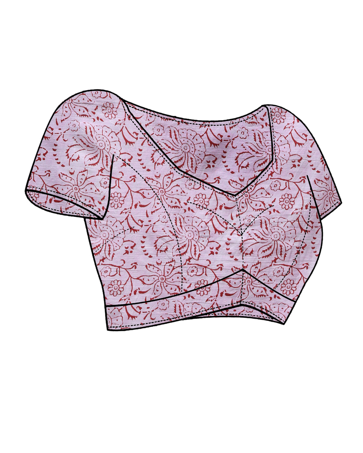 Bagru Pink Printed Work Wear