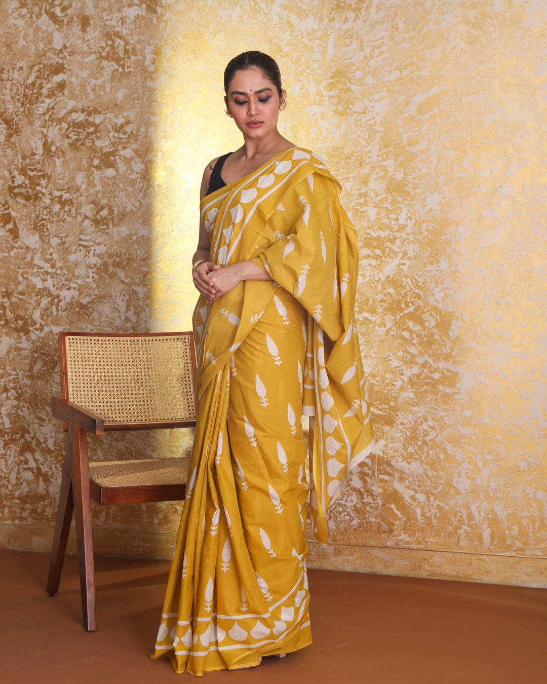 Bagru Yellow Printed Work Wear