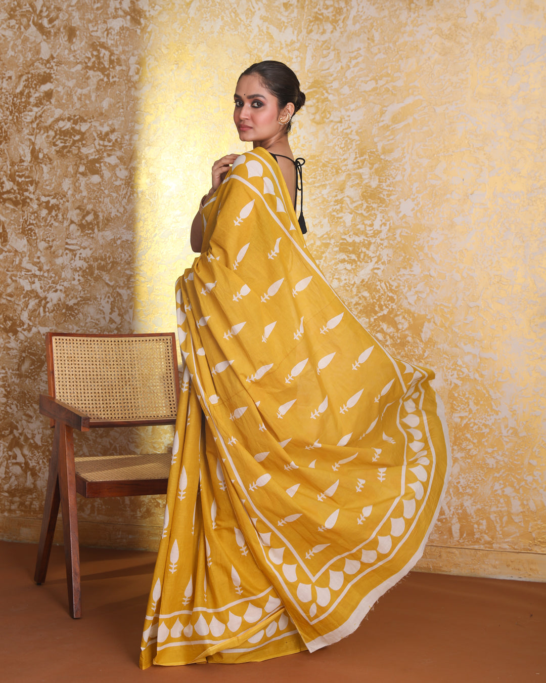 Bagru Yellow Printed Work Wear