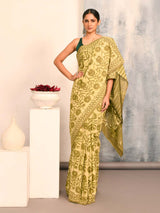 VERDANT ELEGANCE (BAGRU 100% PURE COTTON SAREE)